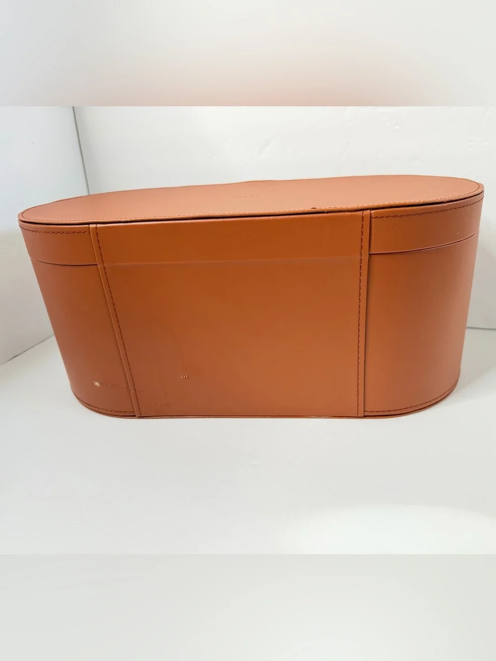 Dyson Storage Case ONLY Hard Box Display Airwrap Leather Brown Orange